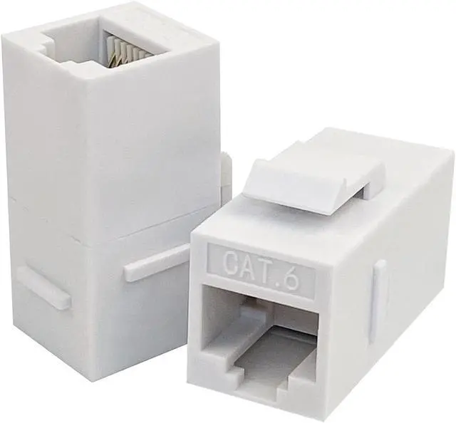 Alt view image 7 of 7 - RJ45 Coupler, 20 Pack Ethernet Coupler, RJ45 Keystone Jack Cat6 Coupler Female to Female CAT 6 Ethernet Network Coupler White