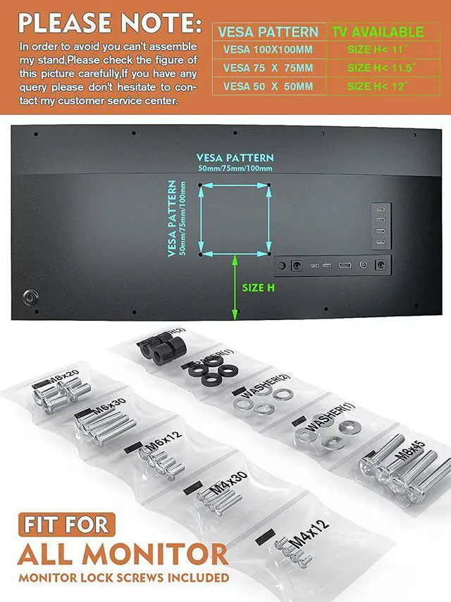 Alt view image 6 of 6 - 2 Pack Single LCD Computer Monitor Free-Standing Desk Stand Riser for 13 inch to 32 inch Screen with Swivel, Height Adjustable, Rotation, Holds One (1) Screen up to 77Lbs(HT05B-201)