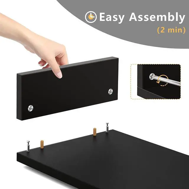 Alt view image 7 of 7 - Dual Monitor Stand Riser Office Desktop Organizer Stands for 2 Monitors Length and Angle Adjustable 3 Shelf, Extra Long Multifunctional Stand fit Computer, Laptop, PC, TV, Max 48.2" Length, Black