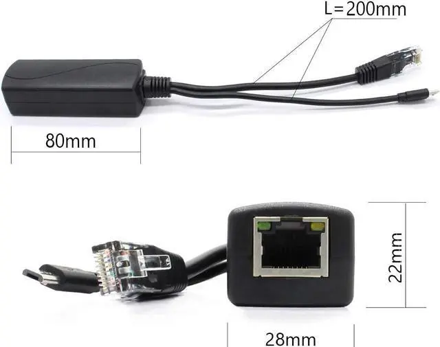 Alt view image 3 of 7 - 4-Pack 5V PoE Splitter, 48V to 5V 2.4A Adapter with Micro USB Plug, IEEE 802.3af Compliant, for IP Camera, Tablets, Dropcam or Raspberry Pi and More, AV-PS05-1