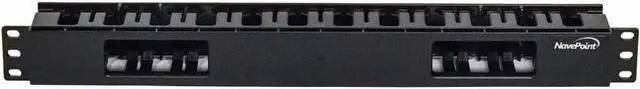 Alt view image 2 of 5 - Navepoint 1U Horizontal 19-Inch Rack Mount Cable Management Raceway Duct Panel with Cover Black