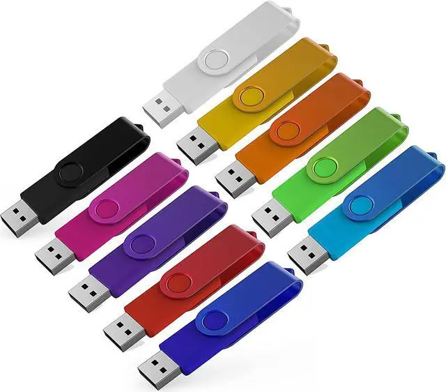 Alt view image 7 of 7 - 10 Pack 16GB USB Flash Drive Bulk Pack Bulk USB 2.0 Flash Drives Thumb Drive Swivel Memory Stick Jump Drive Pen Drive Zip Drive