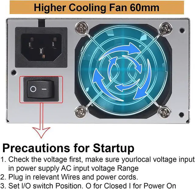 Alt view image 4 of 7 - 2000W Mining Power Supply, 2U 100-264V PSU for BTC ETH Miner Machine Rig, Power Supply with Power Cord and Automatic Control Fan