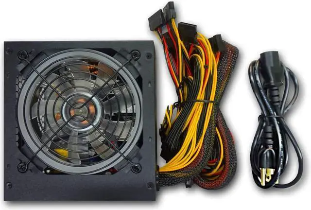 Alt view image 3 of 5 - Smartbuy 1000W LED Fan Silent PC ATX Power Supply PSU SATA 12V PCI-E w/Auto Fan Speed Control w/Multi-Function Protection (Black LED)