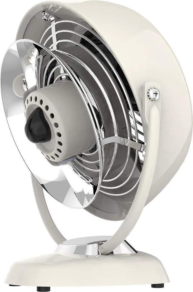 Alt view image 3 of 6 - Vornado VFAN Jr. Vintage Fan, Small Metal Retro Air Circulator for Cooling & Décor, 2 Speed Settings, Adjustable Tilt, Powerful Airflow, Vintage White