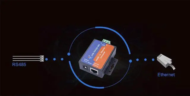 Alt view image 3 of 7 - Single Port Serial Server RS232 RS485 RS422 Serial to Ethernet Converter DC 5V Transparent Transmission Between RS232/RS485/RS422 Ethernet Serial Data Communication Device (TCP232-304 RS485 Port)