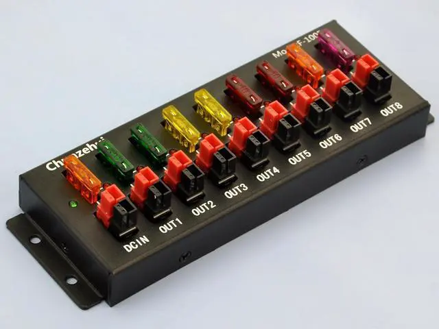 Alt view image 6 of 7 - F-1005 9 Port 40A Connector Power Splitter Distributor Source Strip, 1 Input and 8 Output.