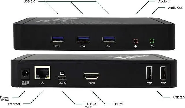 Alt view image 6 of 7 - Plugable USB-C Dock with 4K HDMI and 60W Charging, Compatible with Thunderbolt 3/4, USB4, and USB C MacBook, iPhone, iPad, Windows, and Chromebook 1Gbps Ethernet, 3X USB 3.0, 2X USB 2.0, Driverless