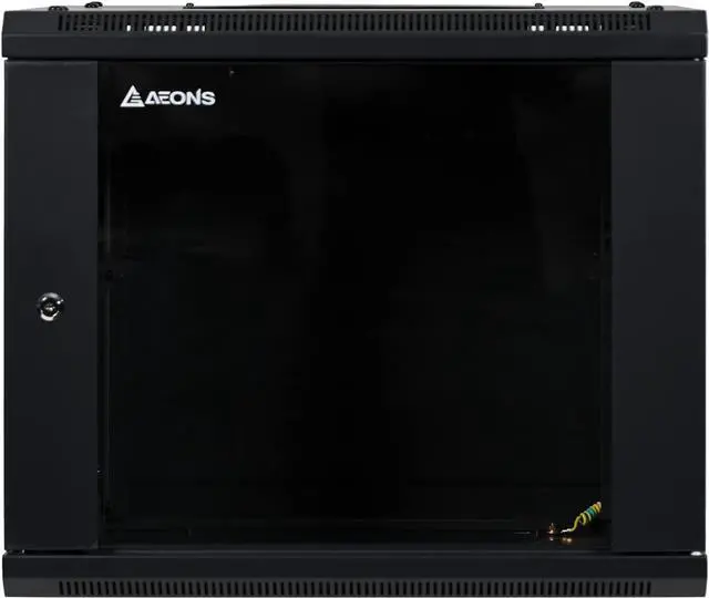 Alt view image 2 of 7 - 9U Professional Wall Mount Network Server Cabinet Enclosure 19-Inch Server Network Rack 16-Inches Deep Black
