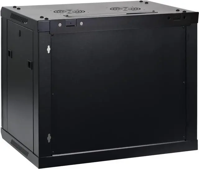 Alt view image 3 of 7 - 9U Professional Wall Mount Network Server Cabinet Enclosure 19-Inch Server Network Rack 16-Inches Deep Black