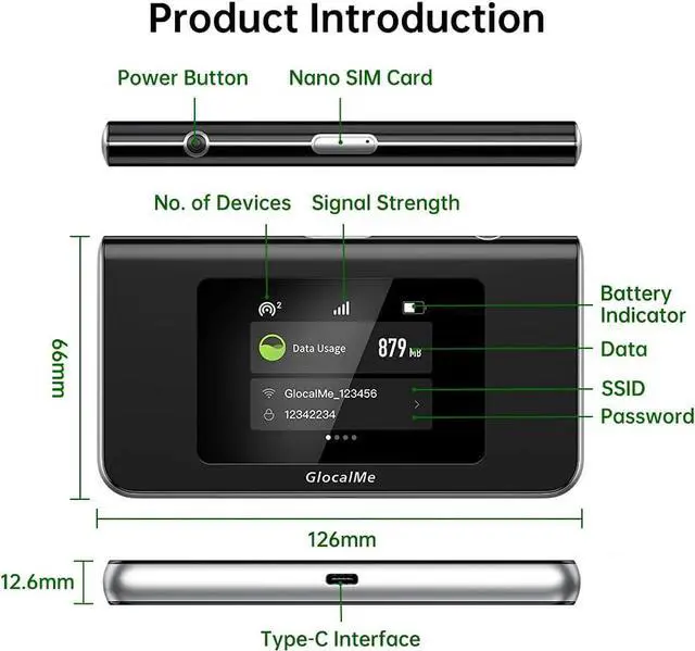 Alt view image 6 of 7 - Mini Turbo 4G LTE Mobile Hotspot, No SIM Card Needed, Portable WiFi Hotspot Unlock Device for Home or Travel in 200+ Countries,Smart Local Network Auto-Selection,with US 8GB&Global 1GB Data