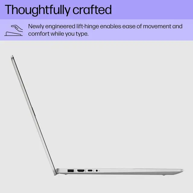 Alt view image 5 of 5 - HP 17.3" HD+ Touch Laptop,Intel Core i3-1215U,Intel UHD Graphics,8GB RAM,512GB SSD,Windows 11 Home,Natural Silver