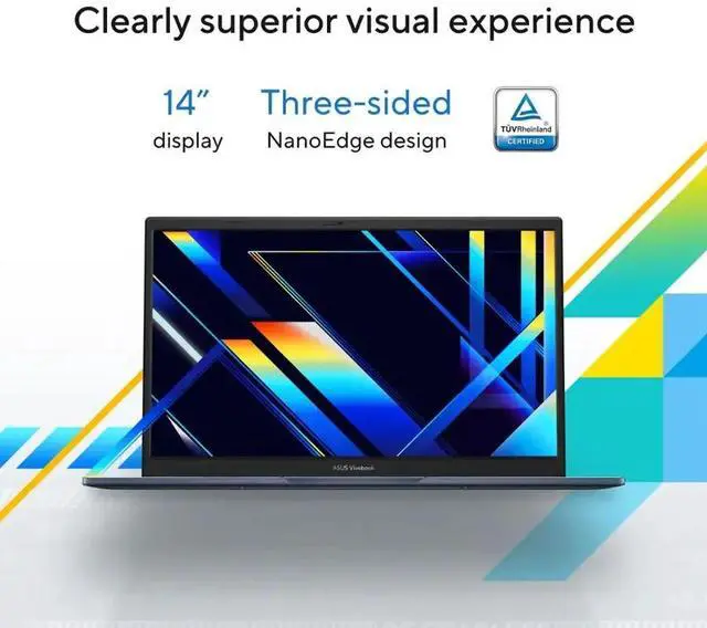 Alt view image 3 of 5 - ASUS Vivobook 14 14" FHD Laptop,Intel Core i3-1315U,8GB RAM,128 GB SSD,Windows 11 Pro,Quiet Blue