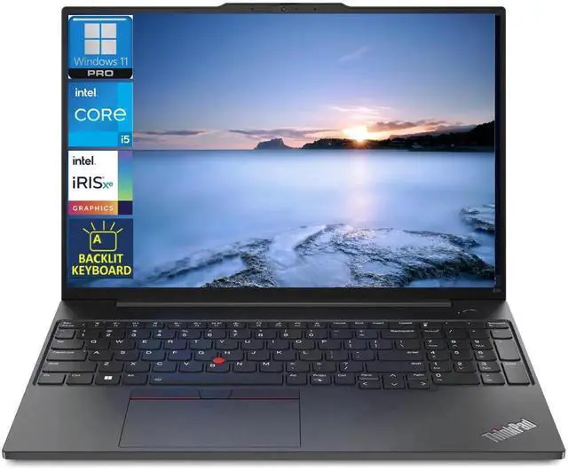 Main image of Lenovo Thinkpad E16 Gen 1 Business Laptop,16" WUXGA Display,Intel Core i5-1335U,Intel Iris Xe Graphics,Backlit KB,8 GB RAM,512 GB PCIe SSD,Win 11 Pro