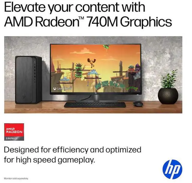 Alt view image 3 of 5 - HP OmniDesk AMD Ryzen 5 8500G Desktop - AMD Radeon 740M Graphics - Wi-Fi 6 and Bluetooth 5.4 - 32 GB RAM,512 GB PCIe SSD - Windows 11 Home