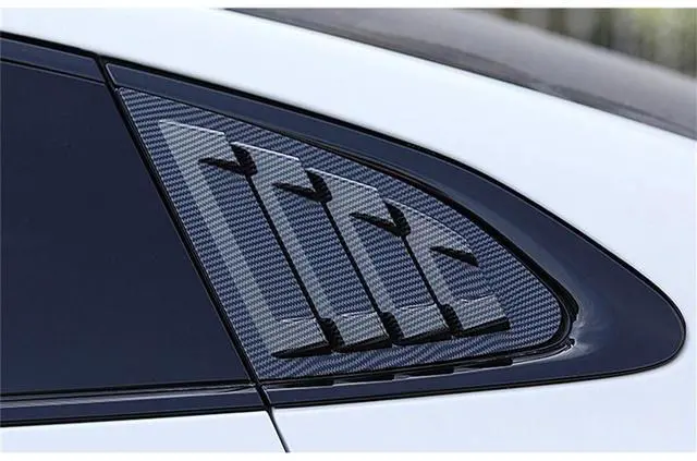 Alt view image 3 of 7 - Acaigel 1 Pair ABS Carbon fiber Look Side Window Louver Shutter Cover For Chevrolet Malibu 2016-20