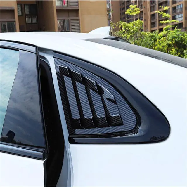 Alt view image 4 of 7 - Acaigel 1 Pair ABS Carbon fiber Look Side Window Louver Shutter Cover For Chevrolet Malibu 2016-20