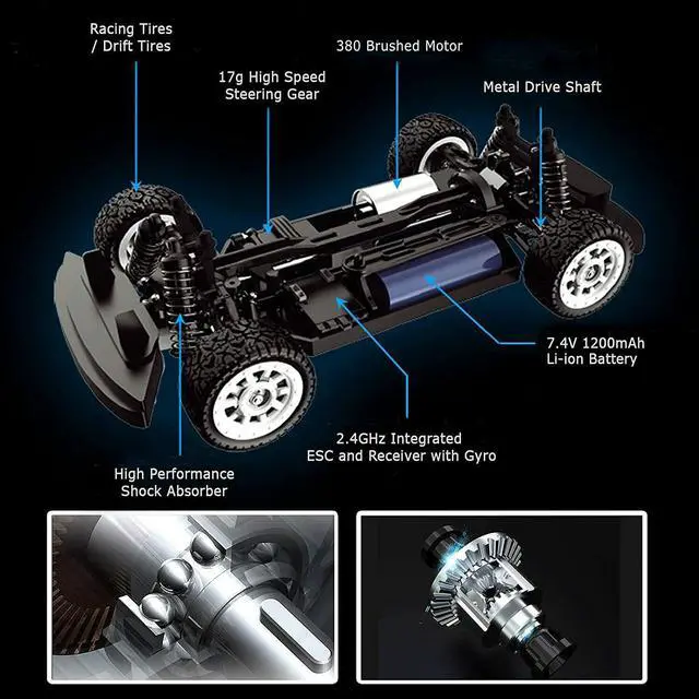 Alt view image 7 of 7 - 1:16 4WD RC Racing Car 2.4G Remote Control Drift Car 30KM/H High Speed Car Truck