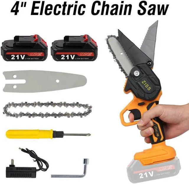 Main image of Cordless Electric Chainsaw Wood Cutter Mini One-Hand Saw Woodworking+2 Batteries