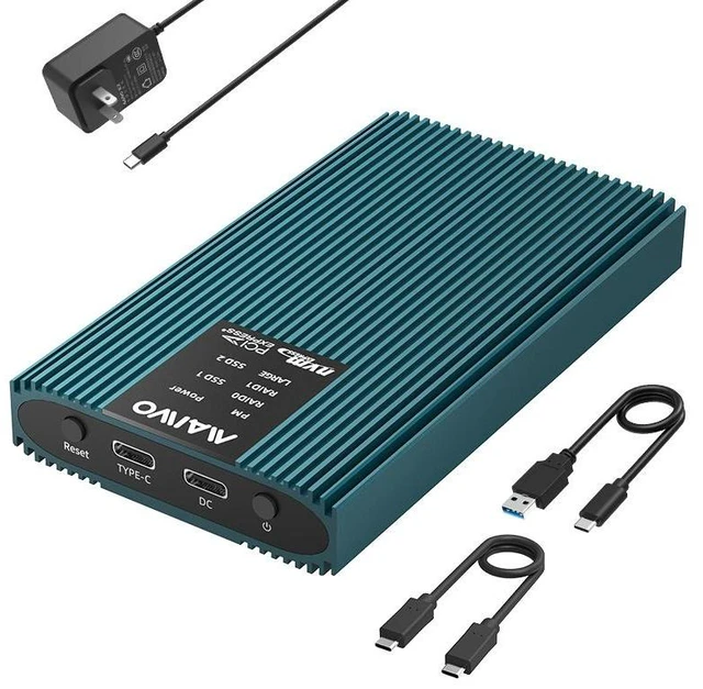 Alt view image 8 of 14 - MAIWO NVMe RAID Enclosure 20Gbps USB3.2 GEN2x2, RAID 0/RAID 1/PM/Large, 8TB Capacity Tool Free Aluminum, Dual Bay RAID Enclosure for M.2 NVMe PCIe M-Key 2230/2242/2260/2280mm SSD