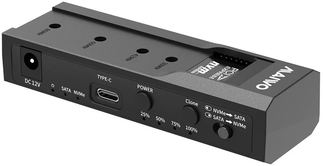 Alt view image 15 of 20 - MAIWO Dual Bay USB Type C Hard Drive Enclosure HDD / SSD Duplicator for 2.5/3.5 Inch SATA Hard Drive and M.2 NVMe SSD, Support Offline Clone and Transmission Speed Up to 10Gbps, w/ 12V/3A Power Adapte