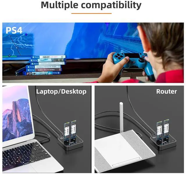 Alt view image 6 of 7 - MAIWO K3016P M.2 SSD Duplicator Base NVMe Protocol Copy + Read Write USB-C Support 2242 2260 2280 22110 SSD