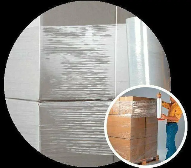 Alt view image 2 of 2 - 18" x 1500' 80 Gauge 4 Rolls Pallet Wrap Pre-Stretched Stretch Film Hand Shrink Wrap 1500FT