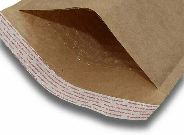 Alt view image 2 of 2 - 20 #0 6x10 Kraft Natural Paper Padded Bubble Envelopes Mailers Case 6"x10"