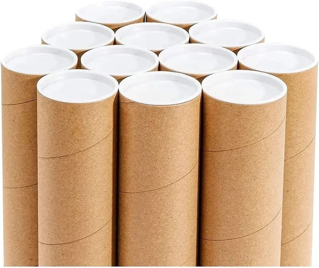 Alt view image 4 of 6 - supplyhut 20 - 1.5" x 18" Round Cardboard Shipping Mailing Tube Tubes With End Caps