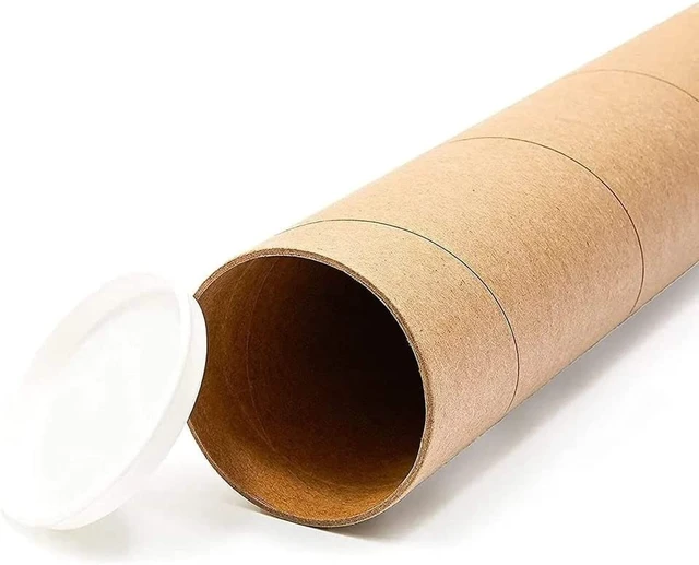 Alt view image 6 of 6 - supplyhut 20 - 1.5" x 18" Round Cardboard Shipping Mailing Tube Tubes With End Caps