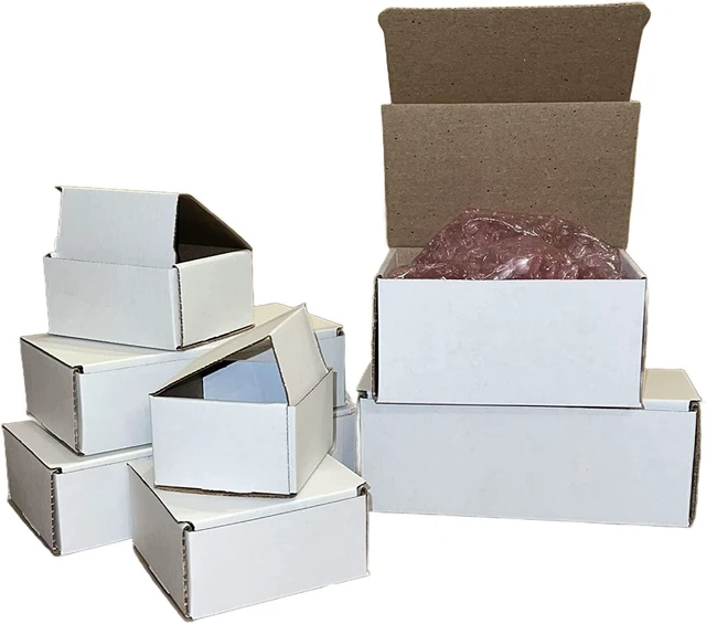Main image of supplyhut 100 6x4x3 White Cardboard Paper Boxes Mailing Packing Shipping Box Corrugated Carton
