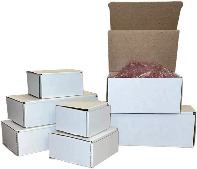 Alt view image 3 of 4 - supplyhut 100 6x4x3 White Cardboard Paper Boxes Mailing Packing Shipping Box Corrugated Carton