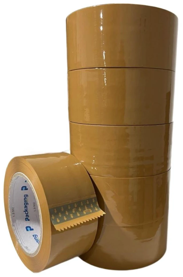 Main image of supplyhut 12 Rolls Brown Shipping Packaging Box Packing Sealing Tape 1.8 mil 2" x 110 Yard 330FT