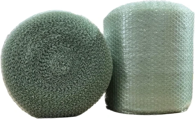 Main image of supplyhut 3/16'' SH Recycled Small Bubble Cushioning Wrap Padding Roll 175' x 12'' Wide 175FT, Green (0-8179-6614-5)