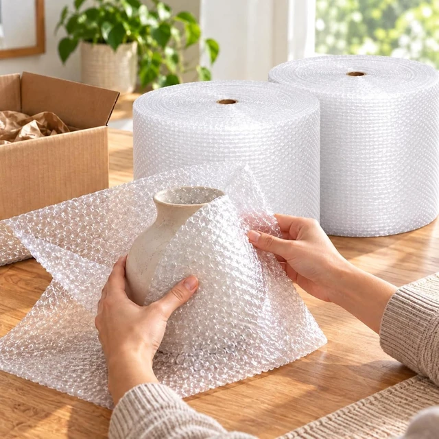 Alt view image 5 of 6 - 1/8" Small Bubble Cushioning Wrap Padding Roll 700'x 12" Wide Perf 12" 700FT
