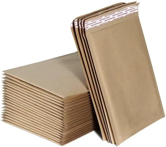 Alt view image 2 of 4 - 20#0 6x10 Kraft Natural Paper Padded Bubble Envelopes Mailers Case 6"x10"