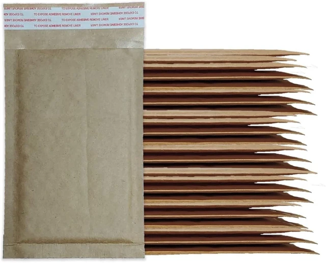 Alt view image 3 of 4 - 20#0 6x10 Kraft Natural Paper Padded Bubble Envelopes Mailers Case 6"x10"