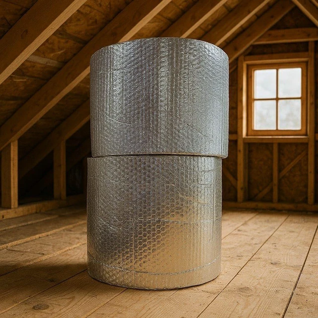 Alt view image 5 of 5 - 3/16" x 125' Reflective Bubble Cushioning Wrap Roll Thermal Insulation (12" x 125')