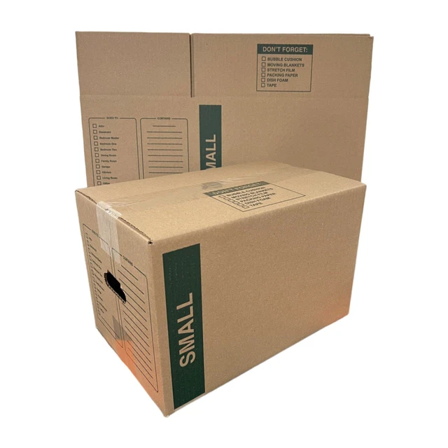 Alt view image 2 of 5 - 10 - Pack Small Cardboard Moving Boxes 16x10x10 32 ECT With Handles