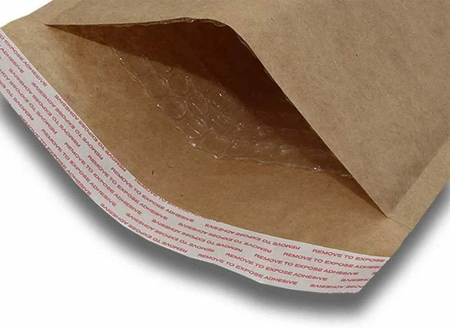 Alt view image 2 of 3 - supplyhut #0 6x10 Kraft Bubble Mailers Padded Envelopes Self-Seal Shipping Packaging Natural Brown Bulk 6"x10" (50)