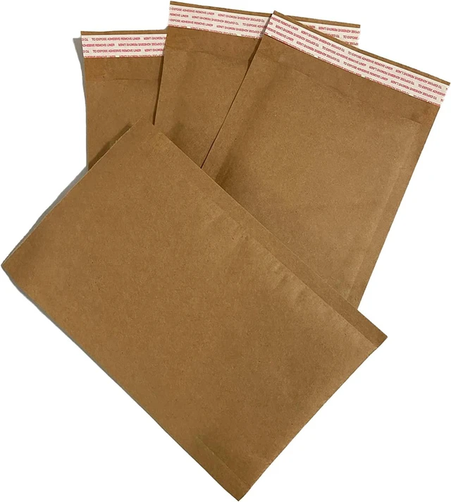 Alt view image 3 of 3 - supplyhut #0 6x10 Kraft Bubble Mailers Padded Envelopes Self-Seal Shipping Packaging Natural Brown Bulk 6"x10" (50)