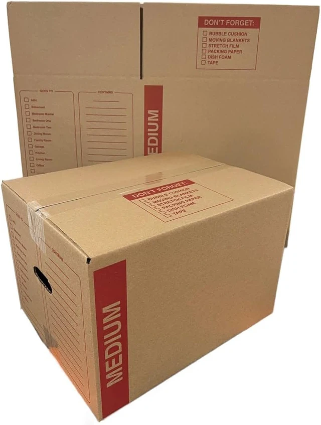 Alt view image 3 of 3 - Medium Moving Boxes 18x14x12 with Handles (20 Pack) - 32 ECT Cardboard Storage Boxes for Moving & Packing