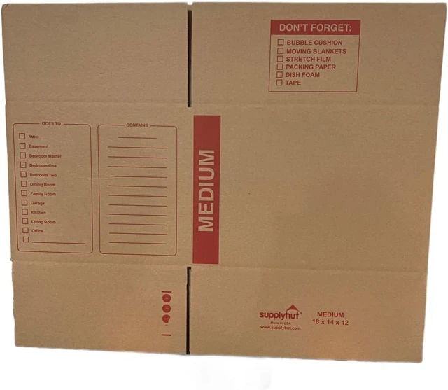 Alt view image 2 of 3 - Medium Moving Boxes 18x14x12 with Handles (20 Pack) - 32 ECT Cardboard Storage Boxes for Moving & Packing