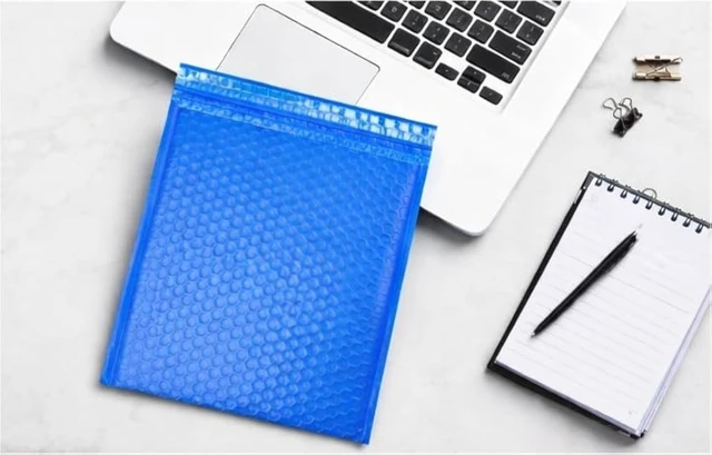 Alt view image 3 of 6 - 100 #5 10.5x16 Blue Poly Bubble Padded Envelopes Mailers Shipping Case 10.5"x16"