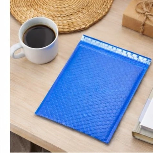 Alt view image 6 of 6 - 100 #5 10.5x16 Blue Poly Bubble Padded Envelopes Mailers Shipping Case 10.5"x16"