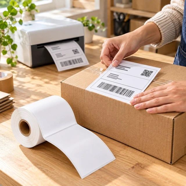 Alt view image 3 of 7 - supplyhut 4 x 6 Direct Thermal Shipping Labels, 1 Inch Core, 250 Labels per Roll, 1 Roll (250 Labels)