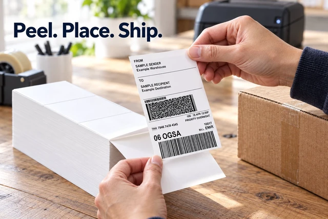 Alt view image 2 of 7 - supplyhut 4 x 6 Inch Fanfold Direct Thermal Shipping Labels, 1,000 Labels, White