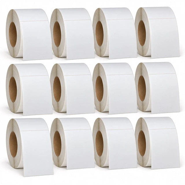 Main image of Direct Thermal Labels 4x6 Shipping 3 Inch Core 1000 per Roll 12 Rolls 12,000 Labels