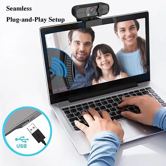 Alt view image 3 of 7 - Bailink High Performance Webcam 1080P with Microphone & Privacy Cover for PC/Laptop, USB Computer Camera Plug & Play with Auto Light Correction for Video Calls, Live Streaming Gaming & Online Meetings