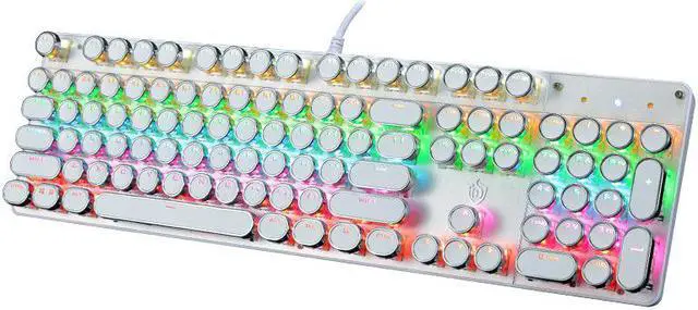 Main image of Retro Steampunk Gaming Mechanical Keyboard-Blue Switch-RGB LED Backlit Illuminated Keyboard,USB Wired,Typewriter-Style,Plating 104 Key Round Keycaps,for Game and Office,for Laptop Desktop